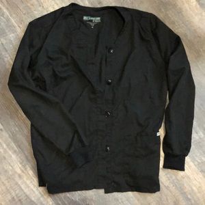 Black greys anatomy button up scrub jacket
